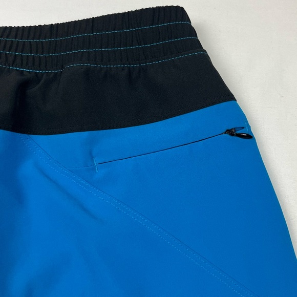 Bear Bottom Mens Lined Gym Shorts Sz Medium Blue Elastic Waist Pockets B6 - Picture 5 of 8